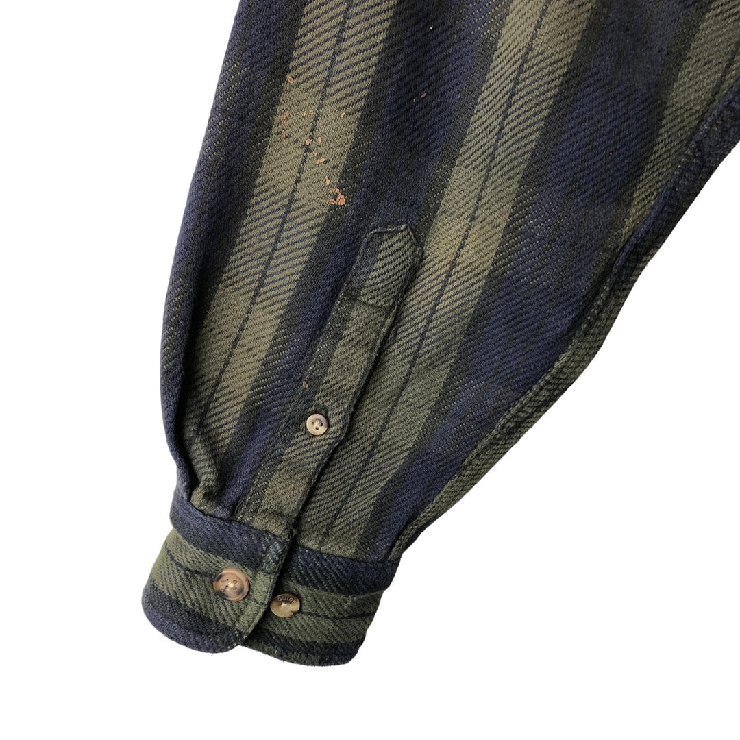 Guide Series Long Sleeve Flannel Check Shirt, Men's Size Medium cotton navy blue type Vintage Second Hand
