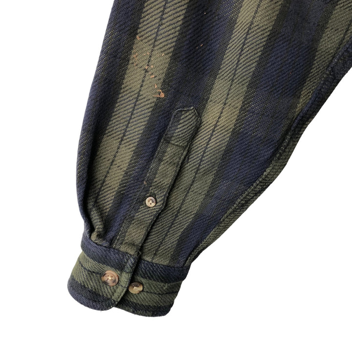 Guide Series Long Sleeve Flannel Check Shirt, Men's Size Medium cotton navy blue type Vintage Second Hand