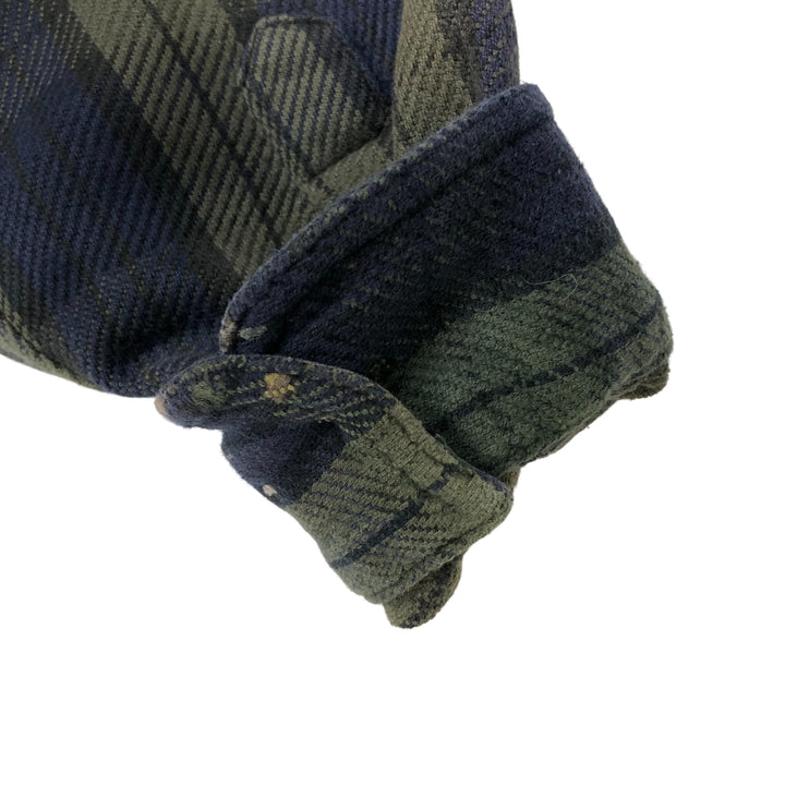 Guide Series Long Sleeve Flannel Check Shirt, Men's Size Medium cotton navy blue type Vintage Second Hand
