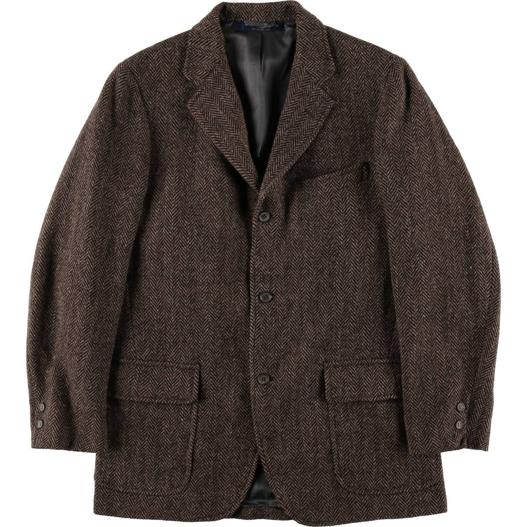 Vintage 80s-90'S Brooks Brothers 346 Herringbone Tailored Jacket, Men's Size Medium unclear brown type Vintage Second Hand