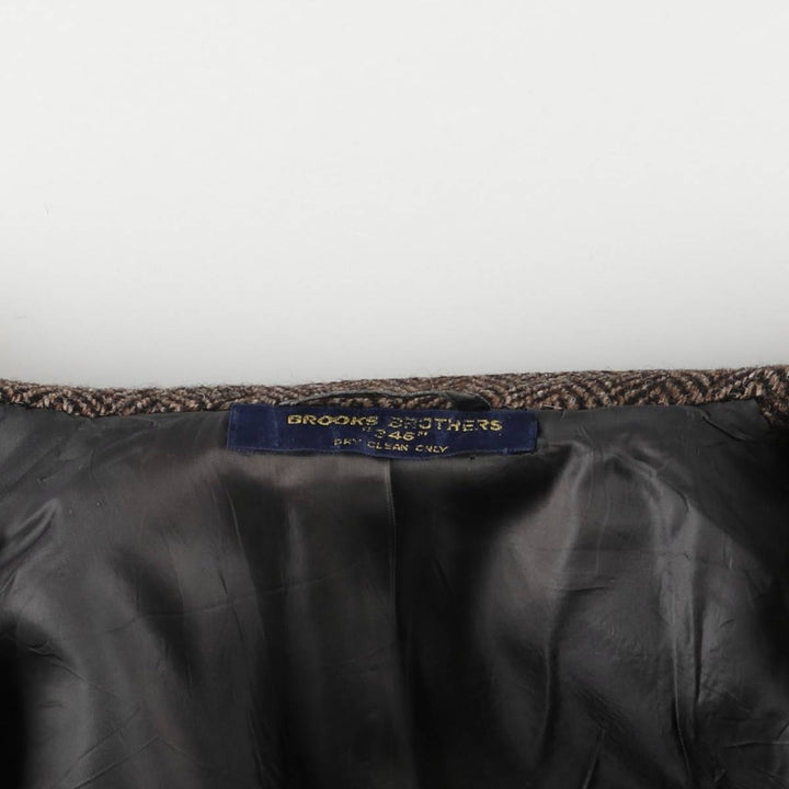 Vintage 80s-90'S Brooks Brothers 346 Herringbone Tailored Jacket, Men's Size Medium unclear brown type Vintage Second Hand