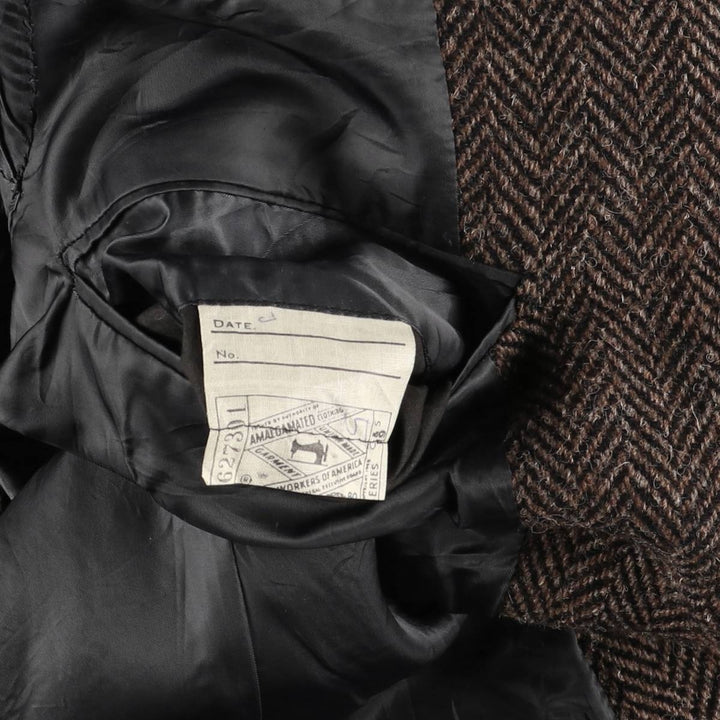 Vintage 80s-90'S Brooks Brothers 346 Herringbone Tailored Jacket, Men's Size Medium unclear brown type Vintage Second Hand