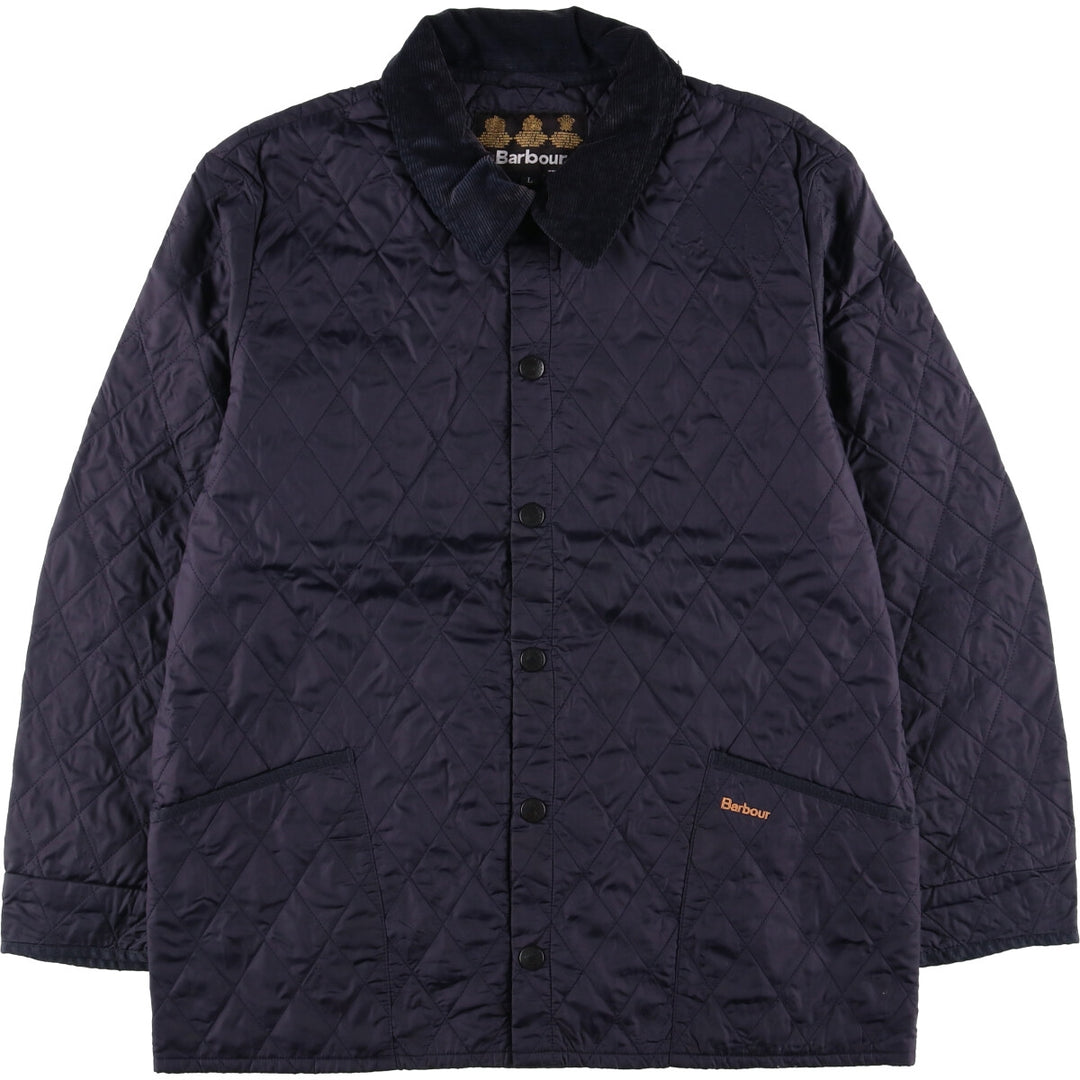 2000s~ Barbour Lightweight Riddesdale 3 Warrant Quilted Puffer Jacket, Men's Size L polyamide navy blue type Vintage Second Hand