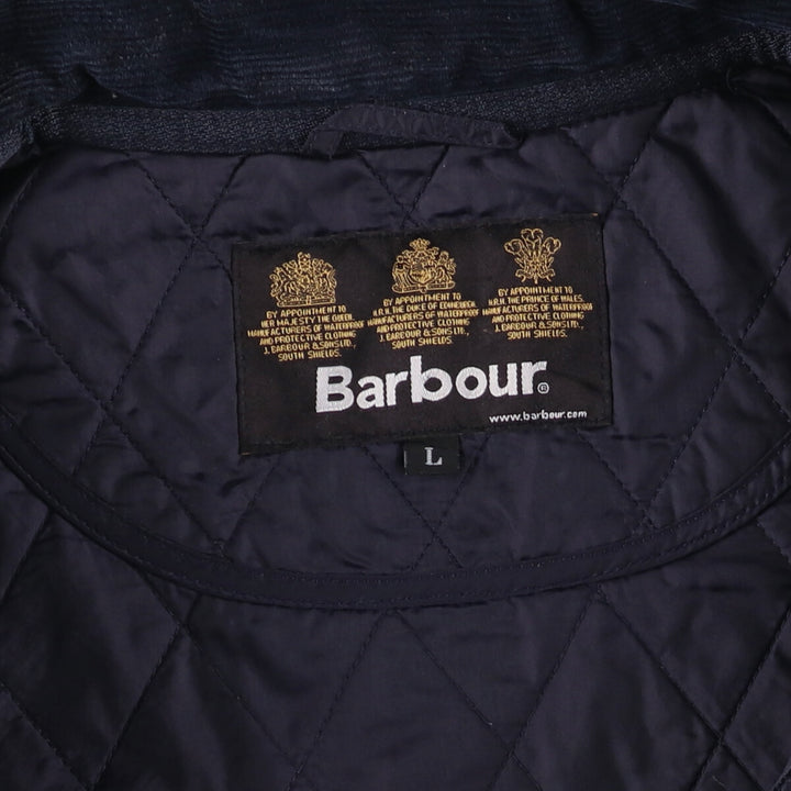 2000s~ Barbour Lightweight Riddesdale 3 Warrant Quilted Puffer Jacket, Men's Size L polyamide navy blue type Vintage Second Hand