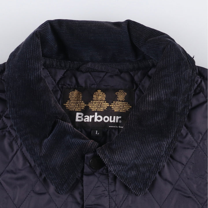 2000s~ Barbour Lightweight Riddesdale 3 Warrant Quilted Puffer Jacket, Men's Size L polyamide navy blue type Vintage Second Hand