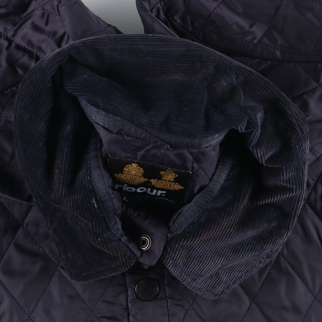 2000s~ Barbour Lightweight Riddesdale 3 Warrant Quilted Puffer Jacket, Men's Size L polyamide navy blue type Vintage Second Hand