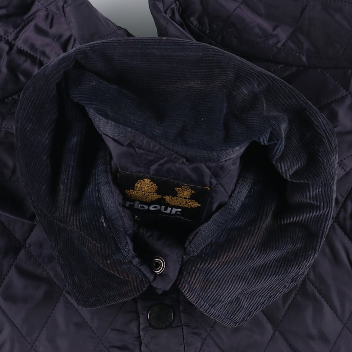 2000s~ Barbour Lightweight Riddesdale 3 Warrant Quilted Puffer Jacket, Men's Size L polyamide navy blue type Vintage Second Hand