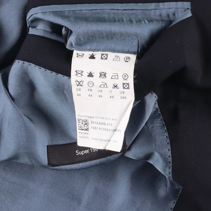 Hugo Boss Super150 wool tailored jacket, men's size L wool black type Vintage Second Hand