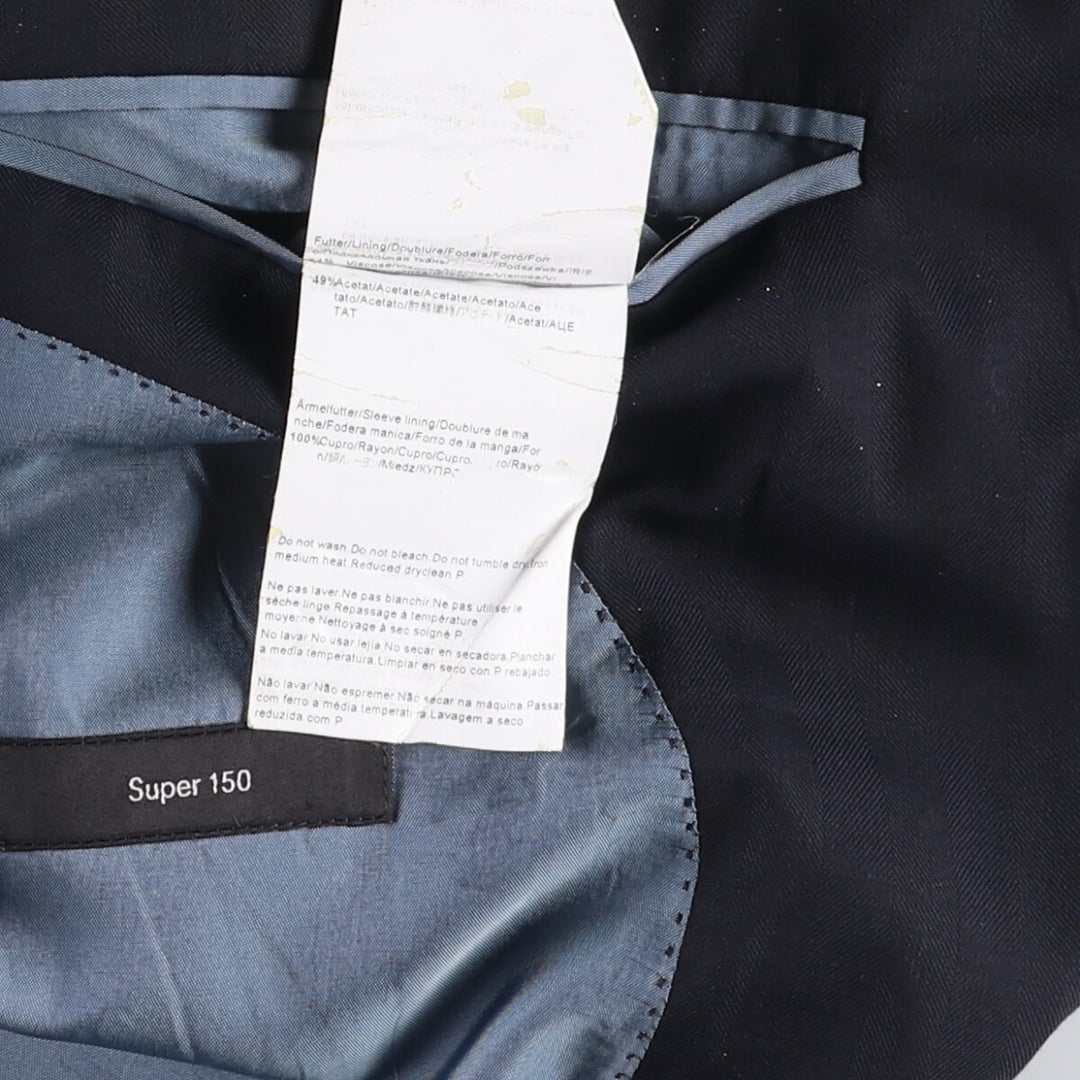 Hugo Boss Super150 wool tailored jacket, men's size L wool black type Vintage Second Hand