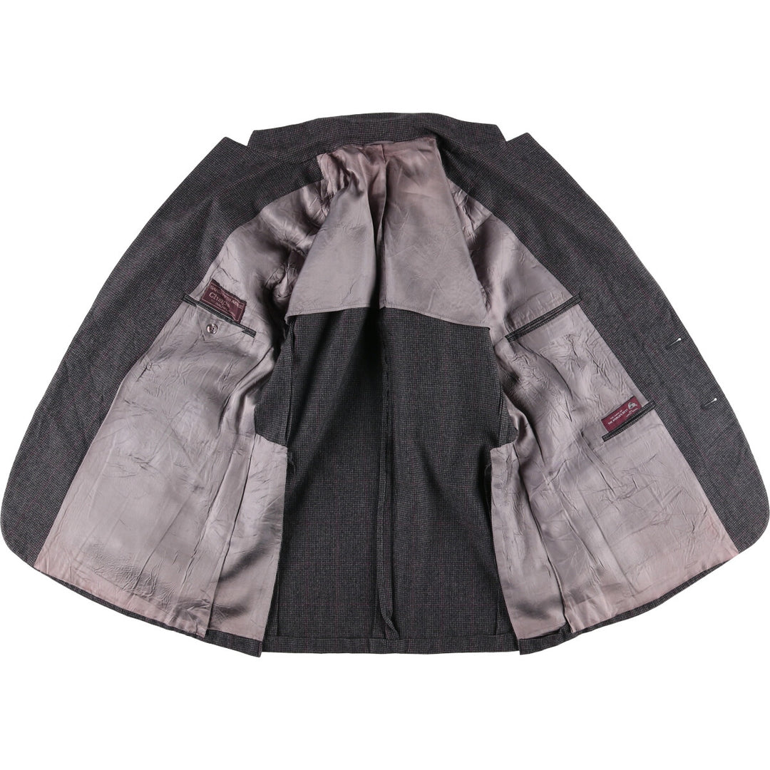Ralph Lauren CHAPS Check Pattern Wool Tailored Jacket, Men's Size Medium wool Charcoal Vintage Second Hand