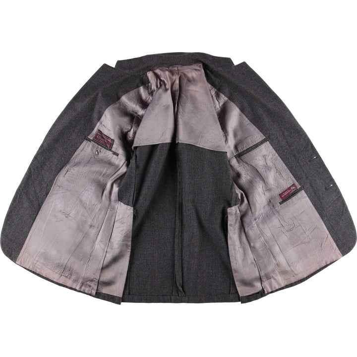 Ralph Lauren CHAPS Check Pattern Wool Tailored Jacket, Men's Size Medium wool Charcoal Vintage Second Hand