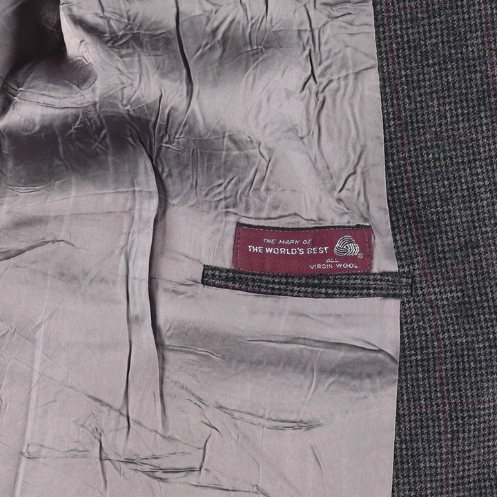 Ralph Lauren CHAPS Check Pattern Wool Tailored Jacket, Men's Size Medium wool Charcoal Vintage Second Hand