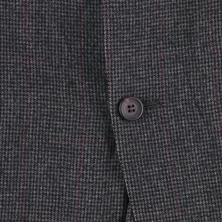 Ralph Lauren CHAPS Check Pattern Wool Tailored Jacket, Men's Size Medium wool Charcoal Vintage Second Hand