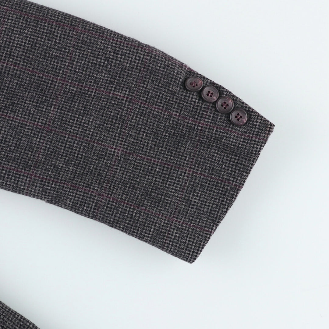 Ralph Lauren CHAPS Check Pattern Wool Tailored Jacket, Men's Size Medium wool Charcoal Vintage Second Hand