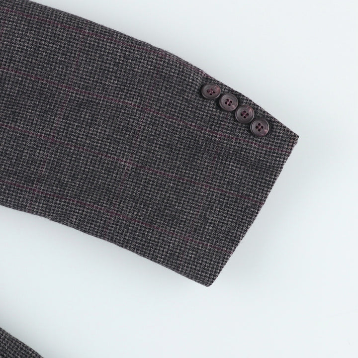 Ralph Lauren CHAPS Check Pattern Wool Tailored Jacket, Men's Size Medium wool Charcoal Vintage Second Hand