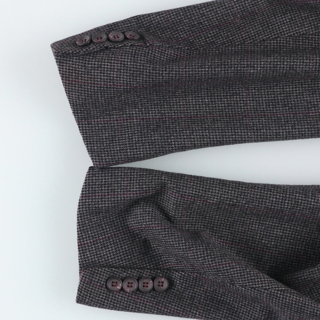Ralph Lauren CHAPS Check Pattern Wool Tailored Jacket, Men's Size Medium wool Charcoal Vintage Second Hand
