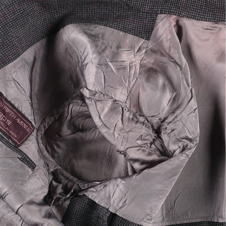 Ralph Lauren CHAPS Check Pattern Wool Tailored Jacket, Men's Size Medium wool Charcoal Vintage Second Hand