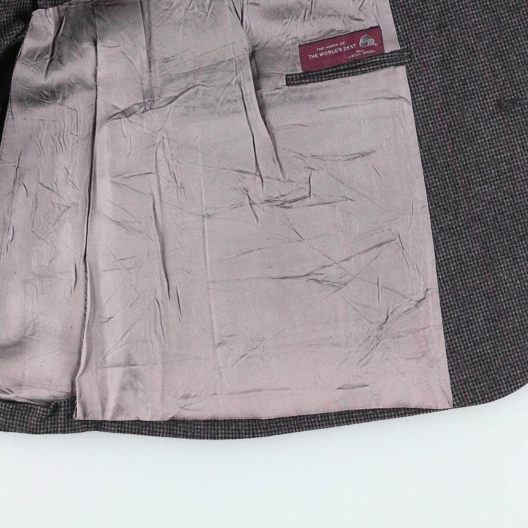 Ralph Lauren CHAPS Check Pattern Wool Tailored Jacket, Men's Size Medium wool Charcoal Vintage Second Hand