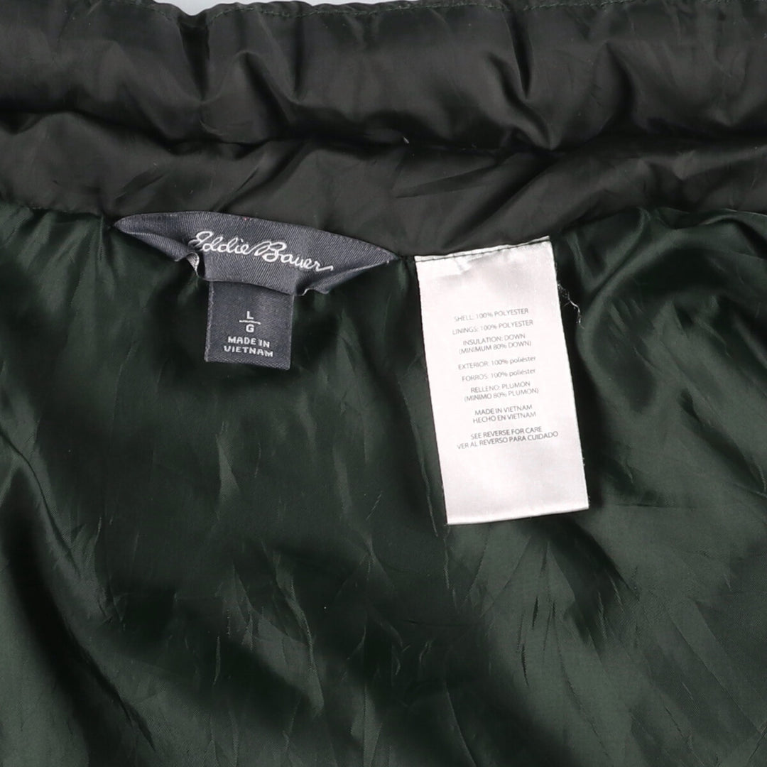 Eddie Bauer 650 Fill Power Down Jacket, Men's Size L polyester Green type dark green Vintage Second Hand