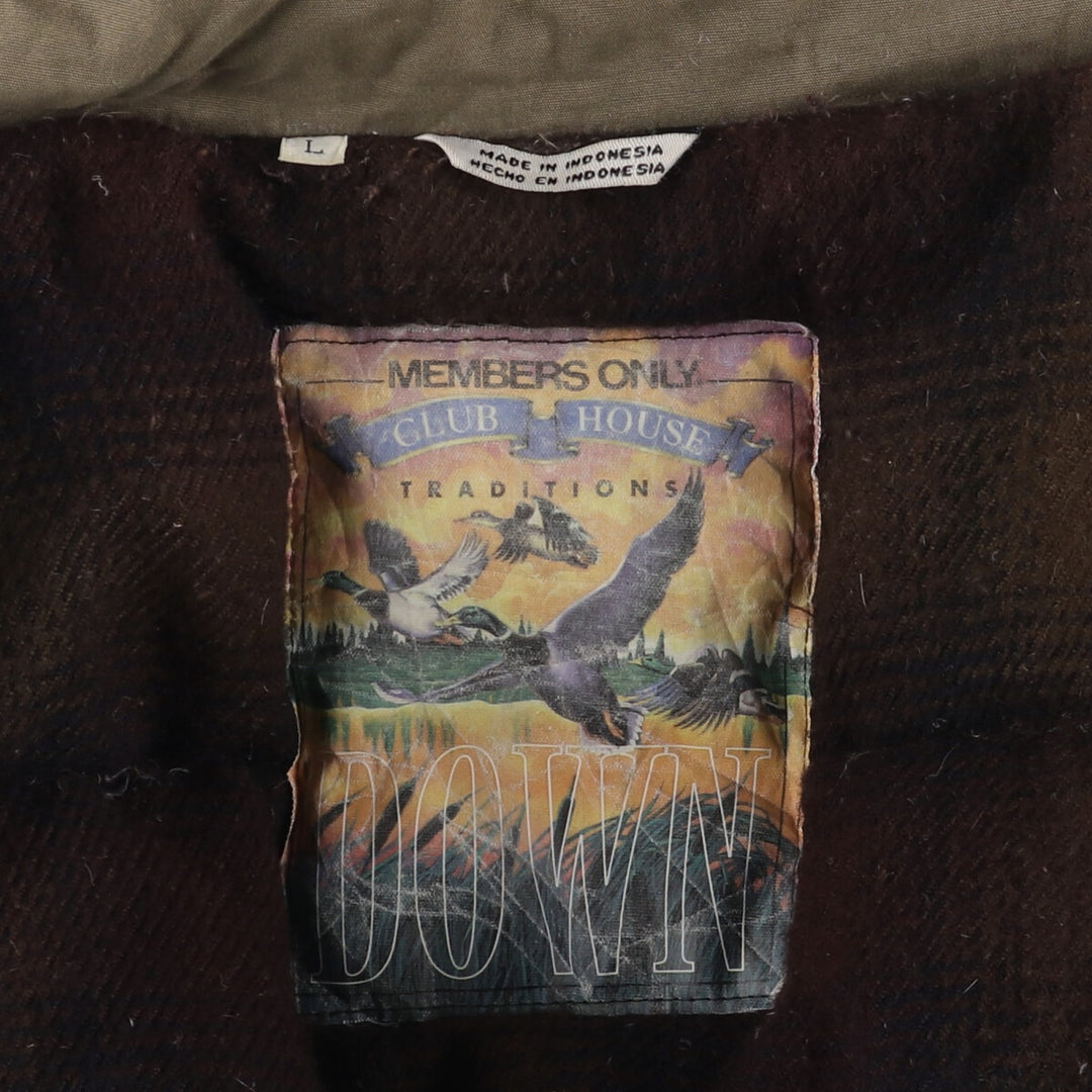 Members Only Down Jacket, Men's Size L cotton Khaki type beige Vintage Second Hand