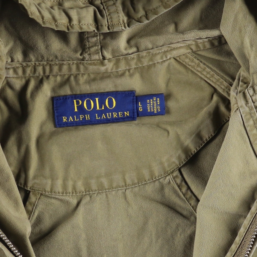 Ralph Lauren POLO RALPH LAUREN cotton hoodie, men's size L cotton Khaki type Vintage Second Hand