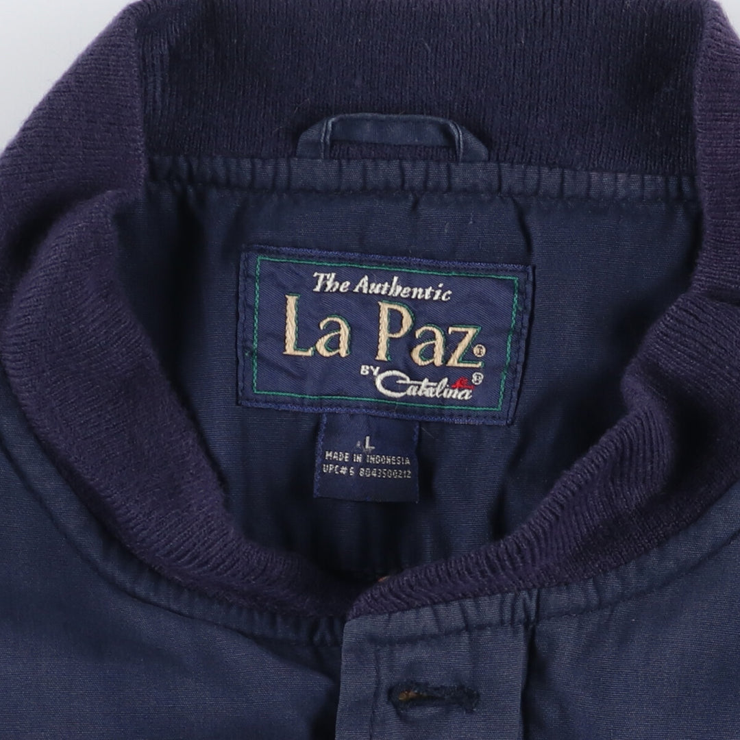 90'S Catalina La Paz Derby Jacket, Cup Shoulder, Men's Size L, Vintage cotton navy blue type Vintage Second Hand