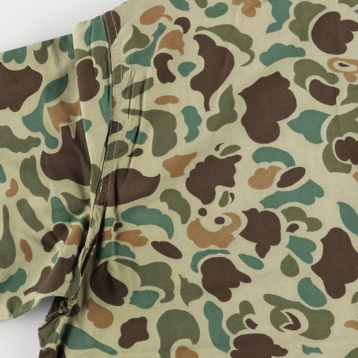 Vintage 1970'S World Famous Camouflage Duck Hunter Camo Cotton Jacket, Men's Size XL cotton Khaki type Vintage Second Hand
