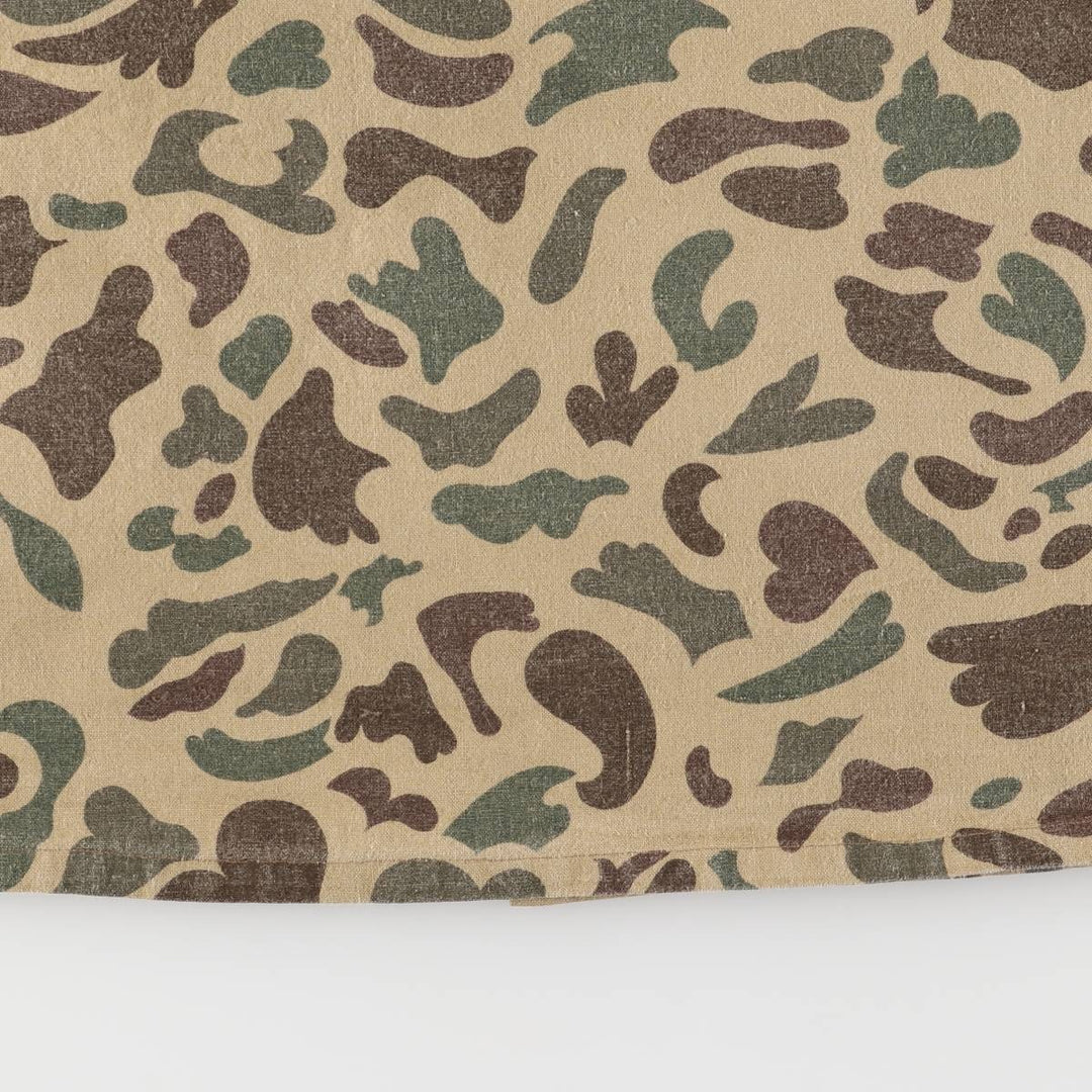 70s-80'S CALIBER Camouflage Pattern Ripstop Ramie and Cotton Jacket, Men's Size L, Vintage Lamy Beige type Vintage Second Hand