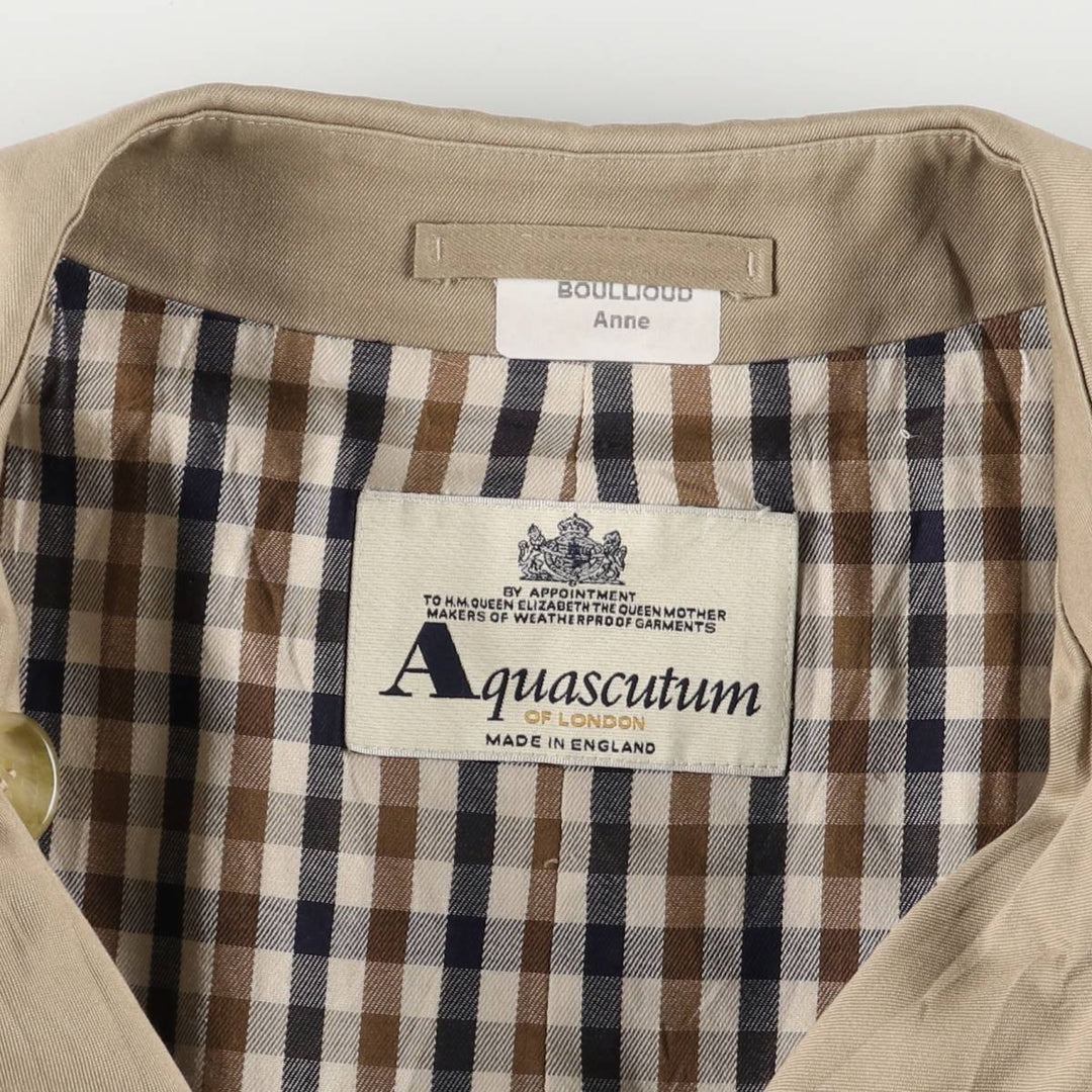 Aquascutum trench coat, made in the UK, women's size L cotton Beige type Vintage Second Hand