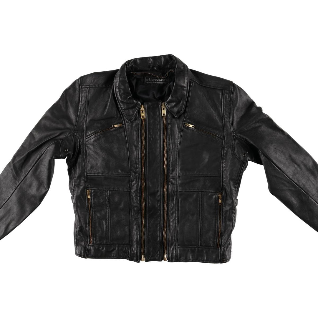 STEINMARK Vintage Single Rider Jacket, Men's Size M genuine leather black type Vintage Second Hand