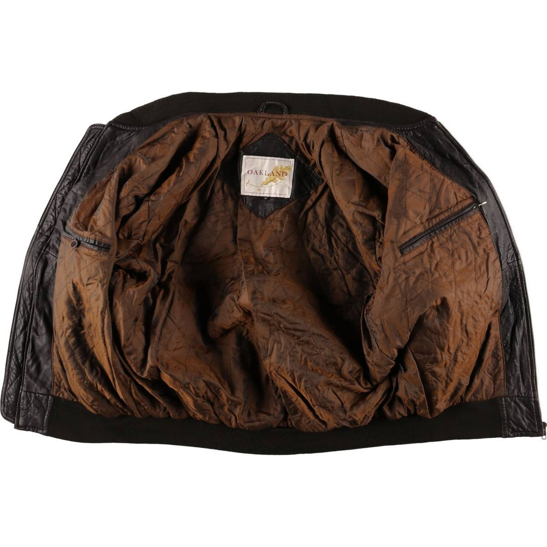 Vintage OAKLAND leather blouson, size M, men's genuine leather brown type Vintage Second Hand