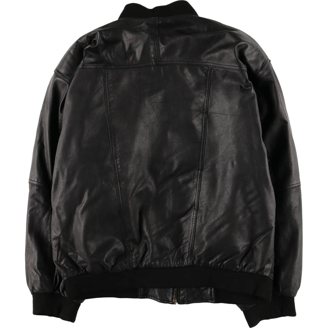 Vintage leather blouson, size L, for men genuine leather black type Vintage Second Hand