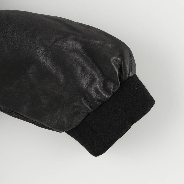 Vintage leather blouson, size L, for men genuine leather black type Vintage Second Hand