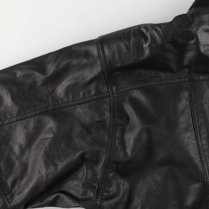 Vintage leather blouson, size L, for men genuine leather black type Vintage Second Hand