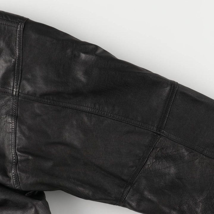 Vintage leather blouson, size L, for men genuine leather black type Vintage Second Hand
