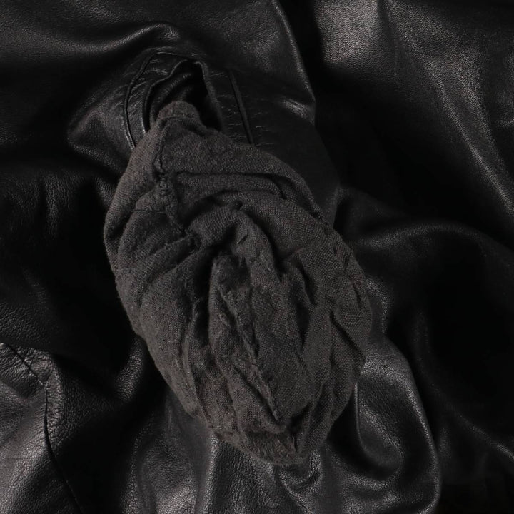 Vintage leather blouson, size L, for men genuine leather black type Vintage Second Hand