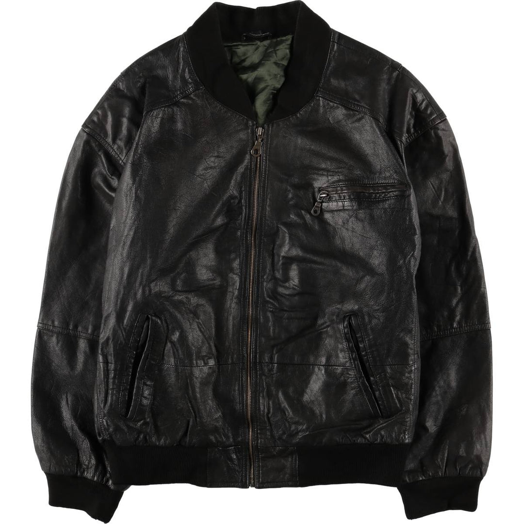 Vintage leather blouson, size L, for men genuine leather black type Vintage Second Hand