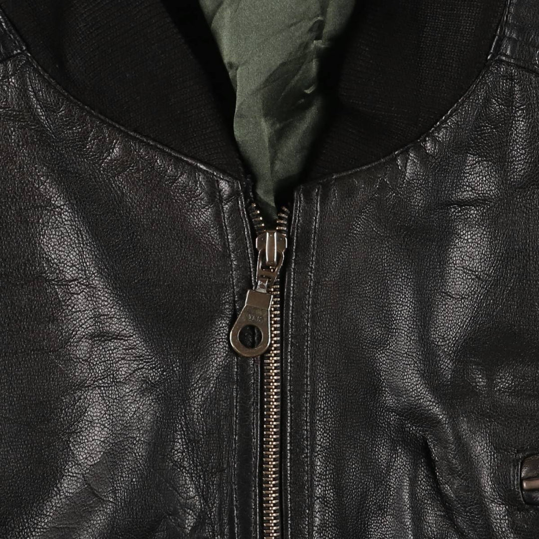 Vintage leather blouson, size L, for men genuine leather black type Vintage Second Hand