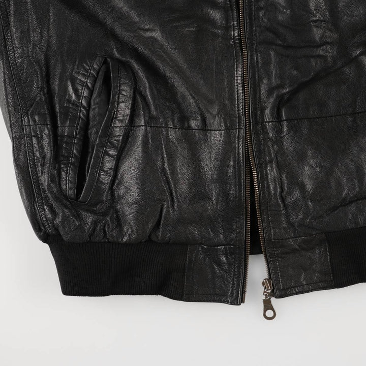 Vintage leather blouson, size L, for men genuine leather black type Vintage Second Hand