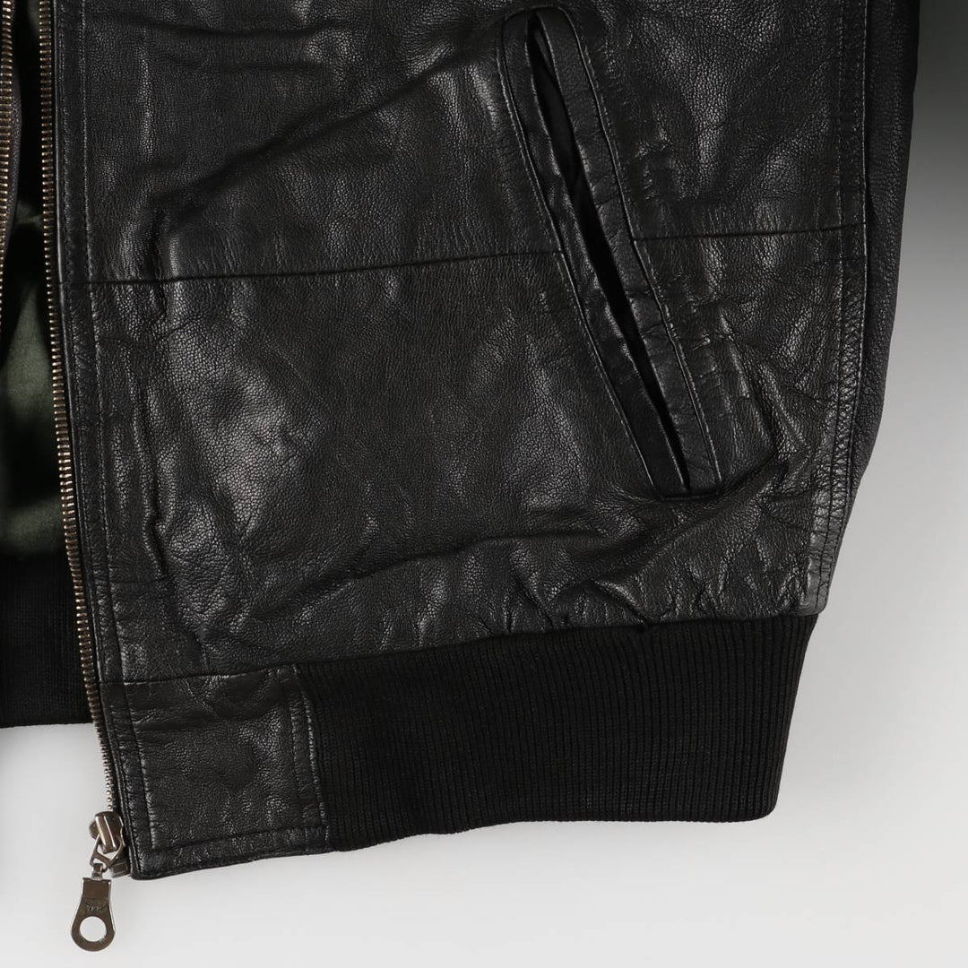 Vintage leather blouson, size L, for men genuine leather black type Vintage Second Hand