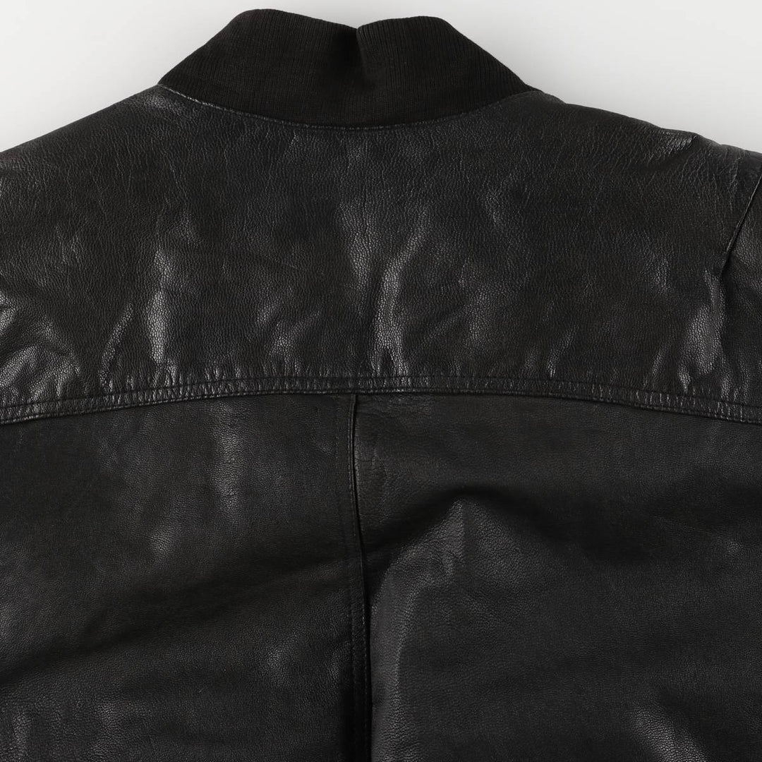 Vintage leather blouson, size L, for men genuine leather black type Vintage Second Hand