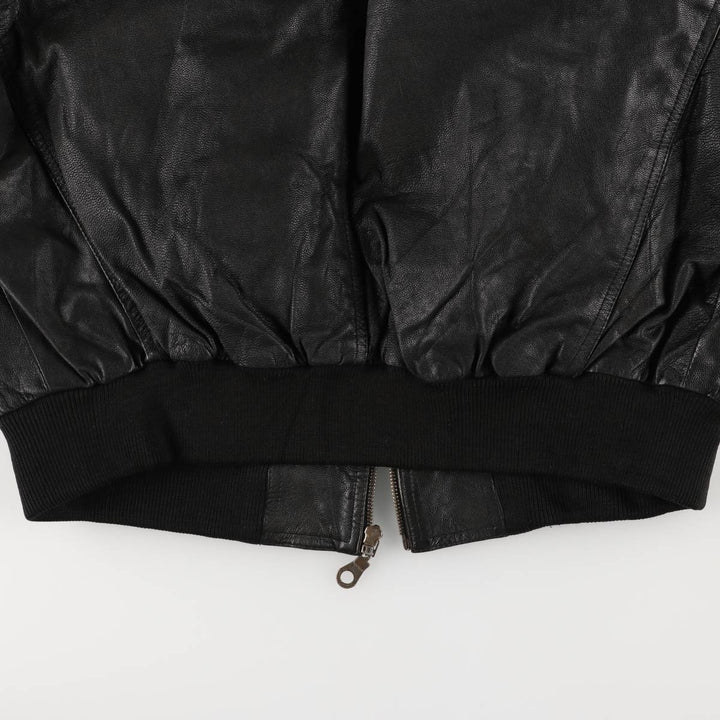 Vintage leather blouson, size L, for men genuine leather black type Vintage Second Hand