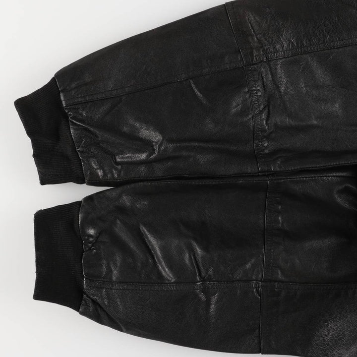 Vintage leather blouson, size L, for men genuine leather black type Vintage Second Hand