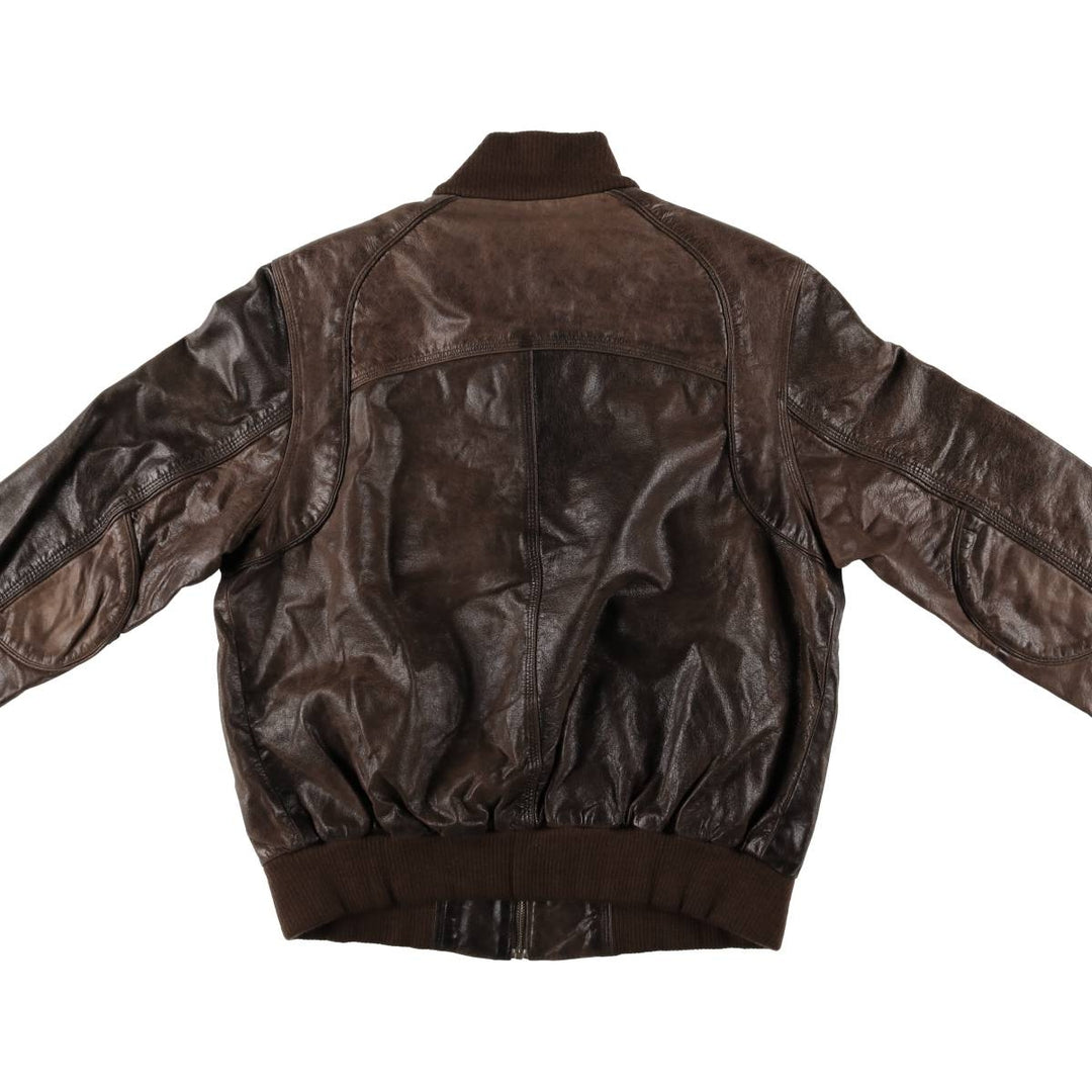 Leather blouson type, men's XL size genuine leather brown type Vintage Second Hand