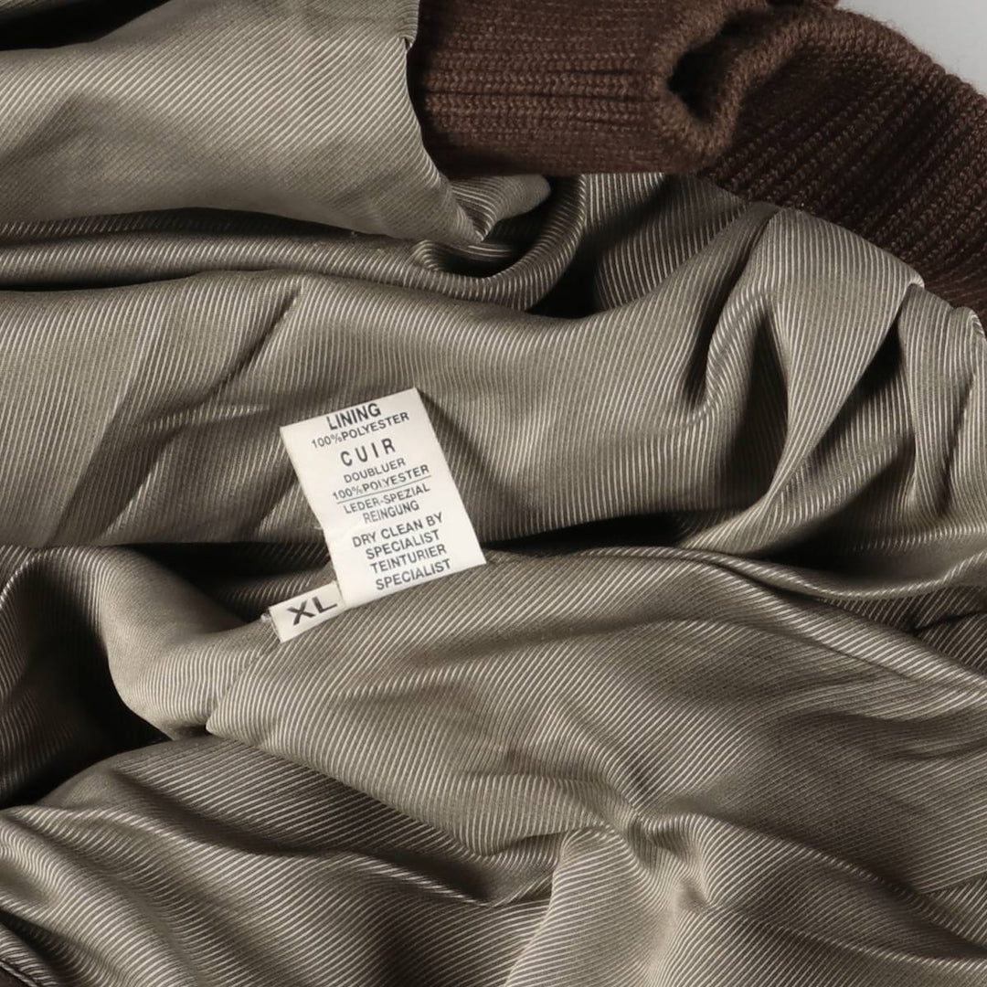 Leather blouson type, men's XL size genuine leather brown type Vintage Second Hand