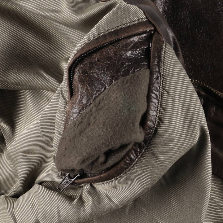 Leather blouson type, men's XL size genuine leather brown type Vintage Second Hand