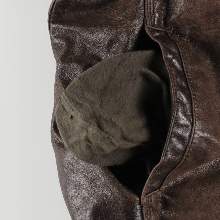 Leather blouson type, men's XL size genuine leather brown type Vintage Second Hand