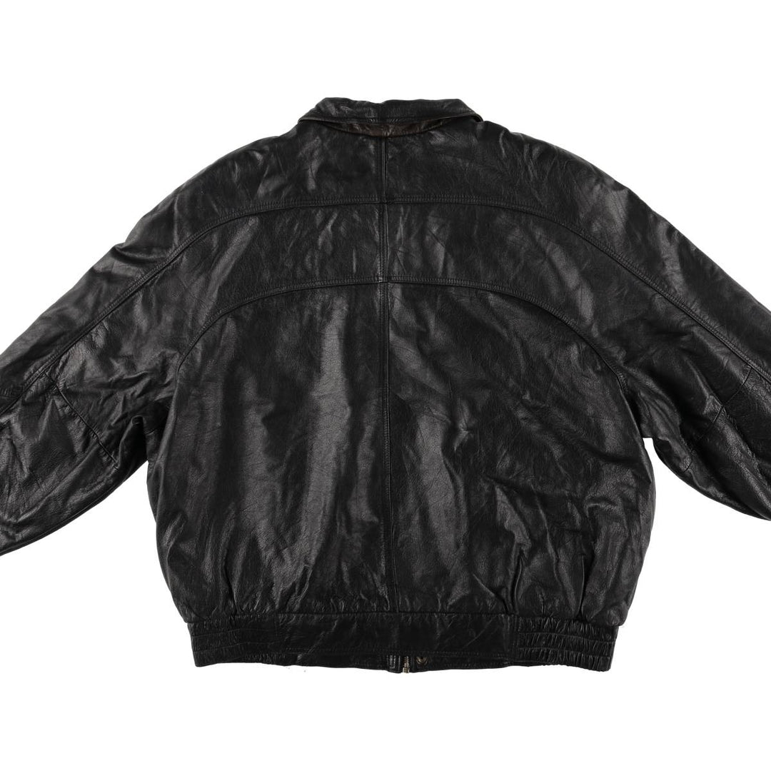 Christopher Rand Padded Leather Flight Jacket, Men's Size L genuine leather black type Vintage Second Hand