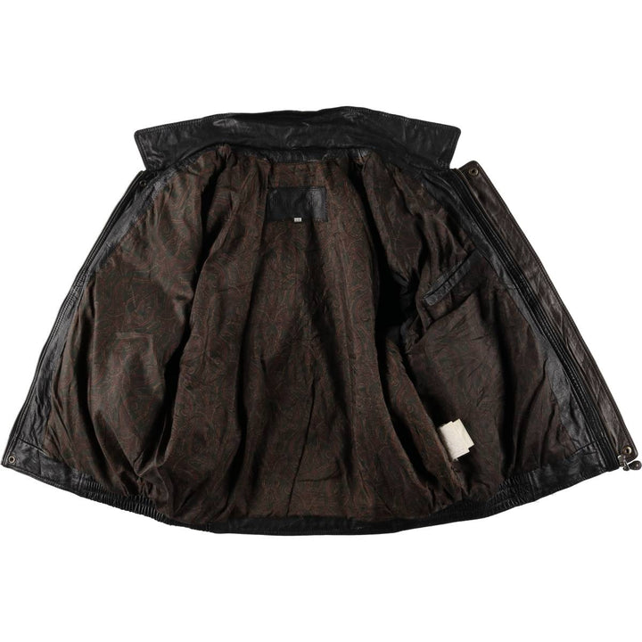 Christopher Rand Padded Leather Flight Jacket, Men's Size L genuine leather black type Vintage Second Hand