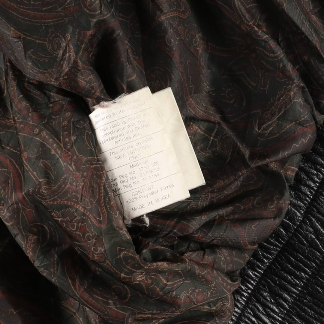 Christopher Rand Padded Leather Flight Jacket, Men's Size L genuine leather black type Vintage Second Hand